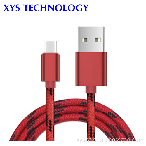 New Arrival Customized Wholesale Braid Type C usb cable, USB Charger Type C Cable